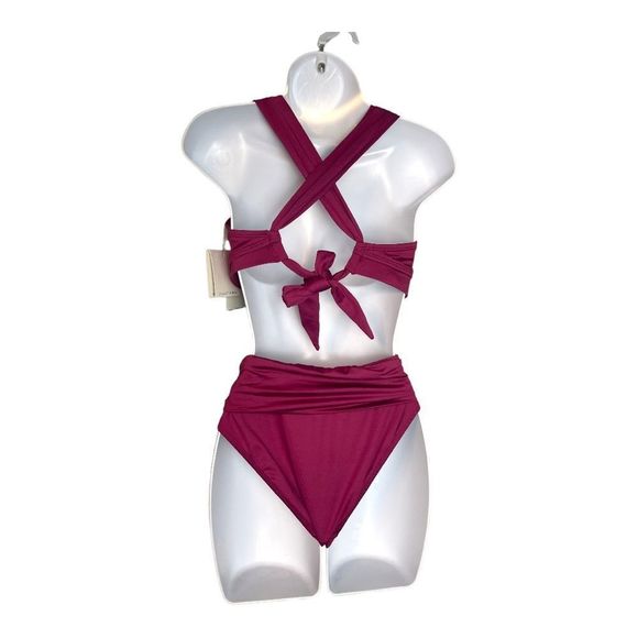 ☀️☀️☀️ Gibson & Latimer Solid Bikini - Wine Color - Picture 5 of 6
